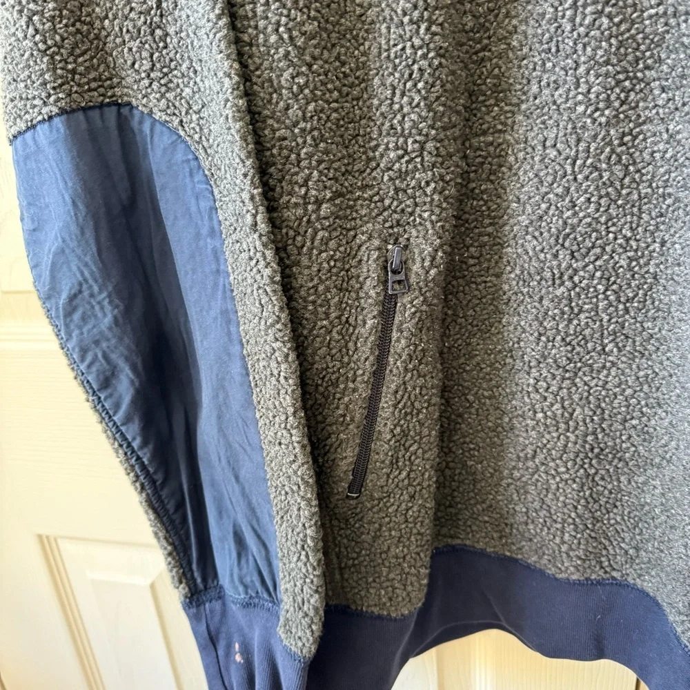 J.Crew Sportsmen Deep Pile Sherpa Fleece 1/4 Zip Pullover Sweatshirt Men Size XL